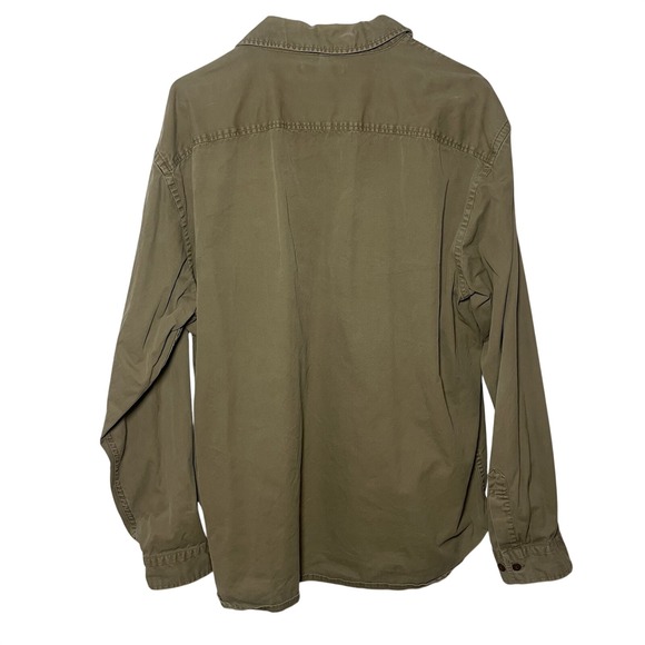 GAP XXL Khaki‎ Utility Shirt 100% Cotton Long Sleeve Button Front Workwear - Picture 3 of 8